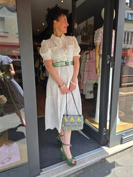 Robe broderie anglaise blanche - Collection Prêt-à-Porter