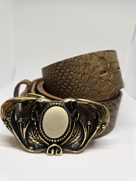 Ceinture chataîgne effet python