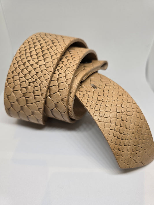 Ceinture beige effet python