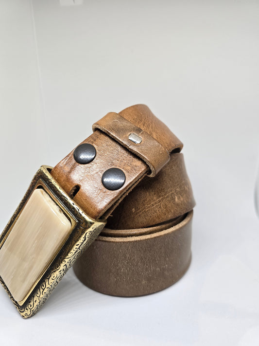 Ceinture chataîgne effet vieilli