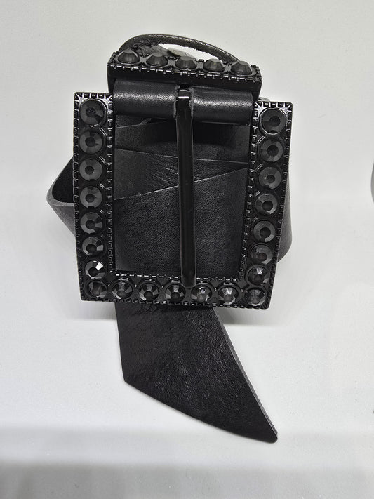 Boucle noire à strass