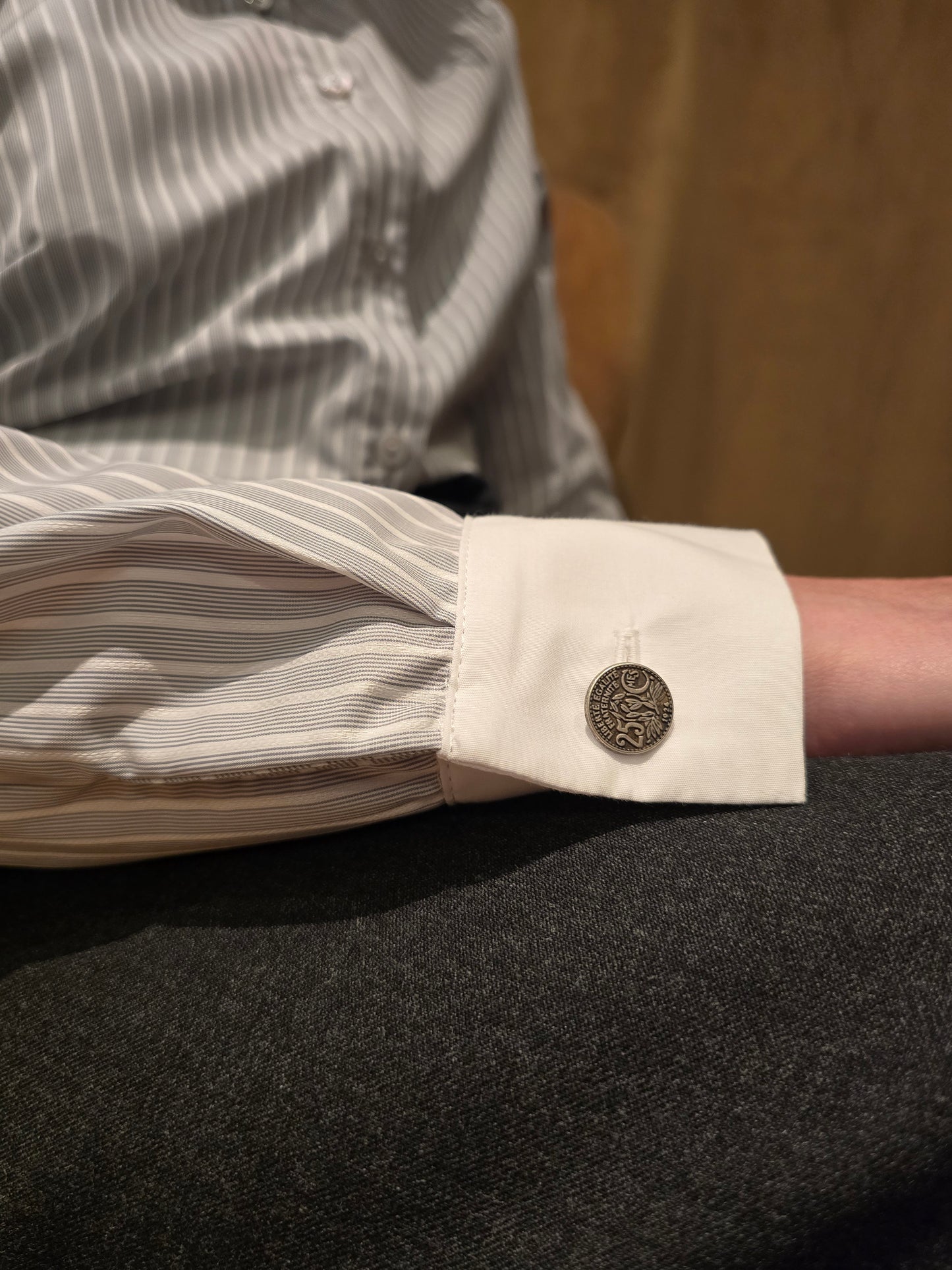 Chemise rayée grise ESPERANCE - MA REINE