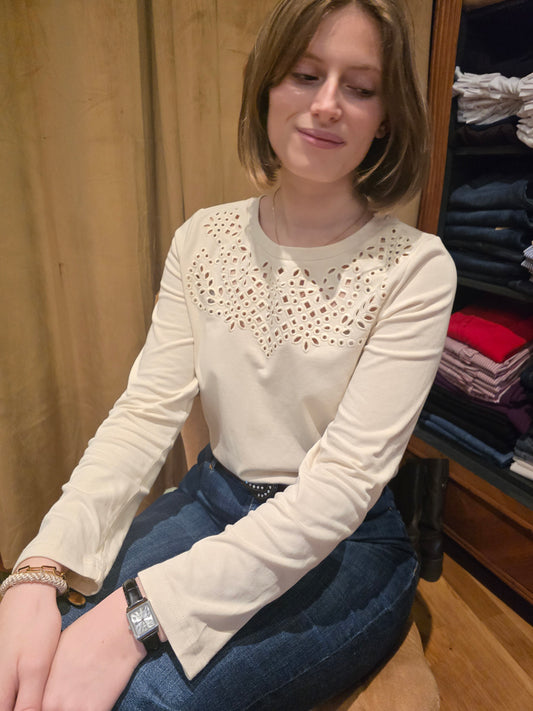Débardeur BRODERIE Ecru - Collection Prêt-à-Porter