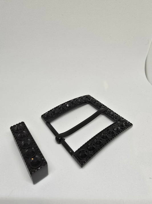 Boucle noire à strass
