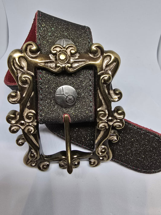 Ceinture kaki glitter