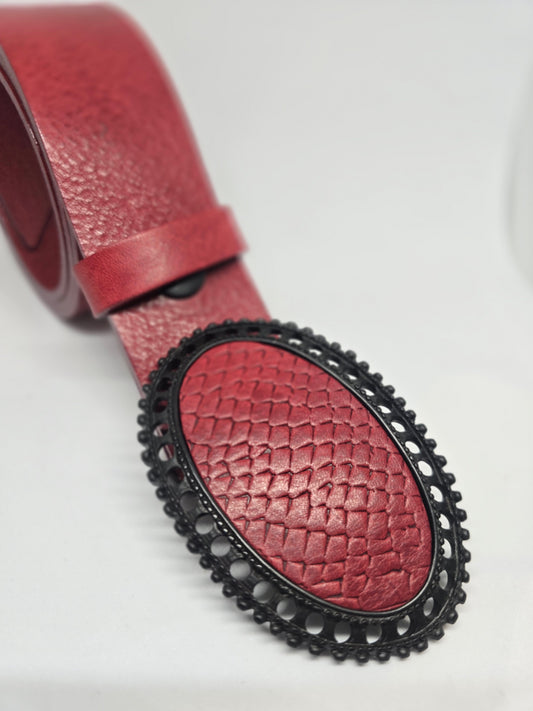 Ceinture rouge grenat
