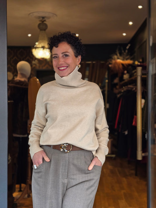 Pull  col roulé Beige - Prêt-à-Porter
