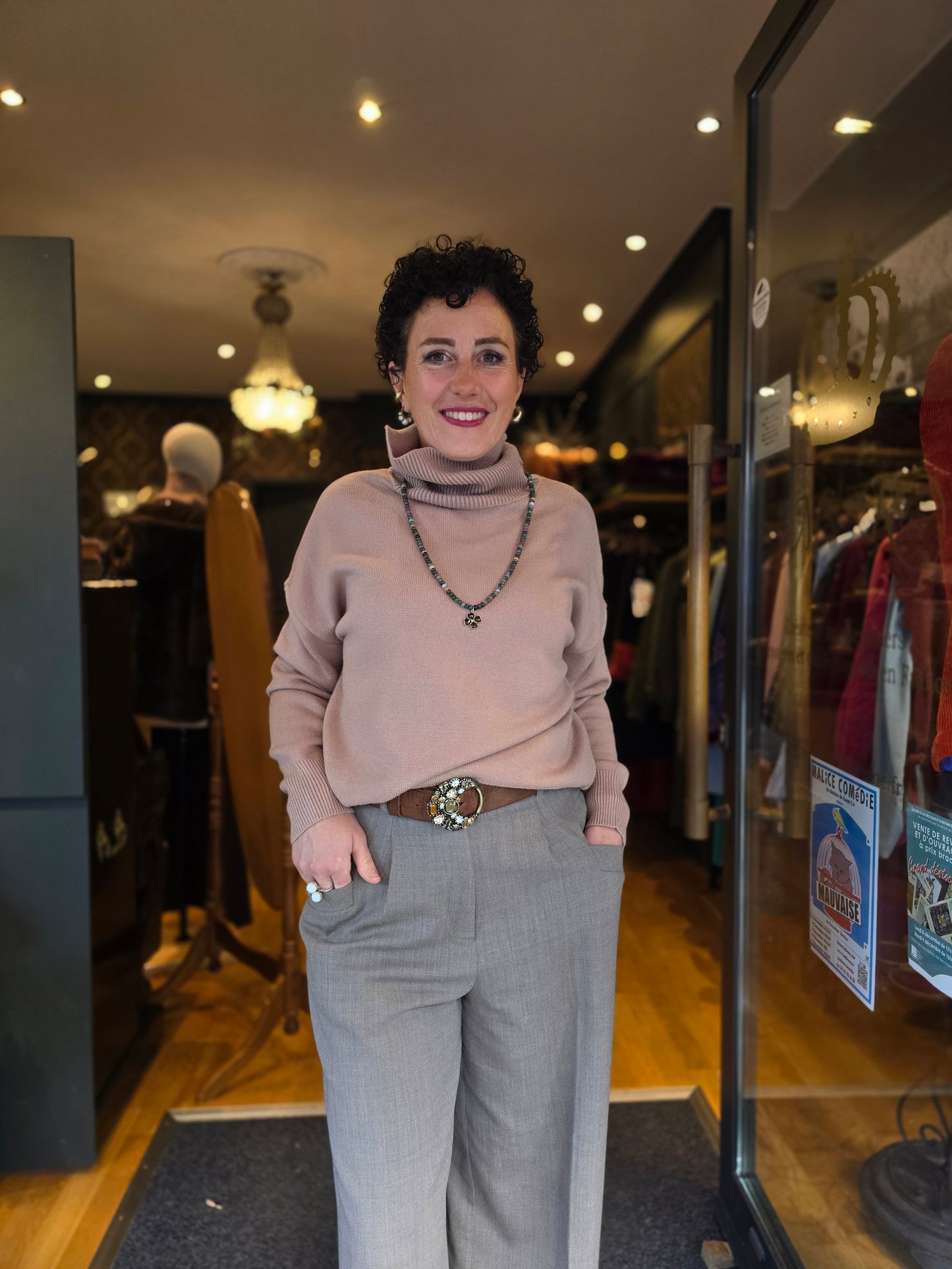 Pull  col roulé Camel - Prêt-à-Porter