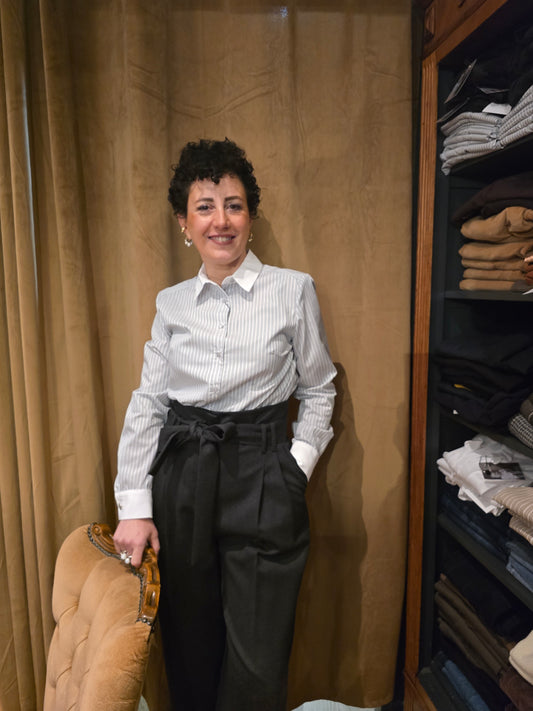 Chemise rayée grise ESPERANCE - MA REINE