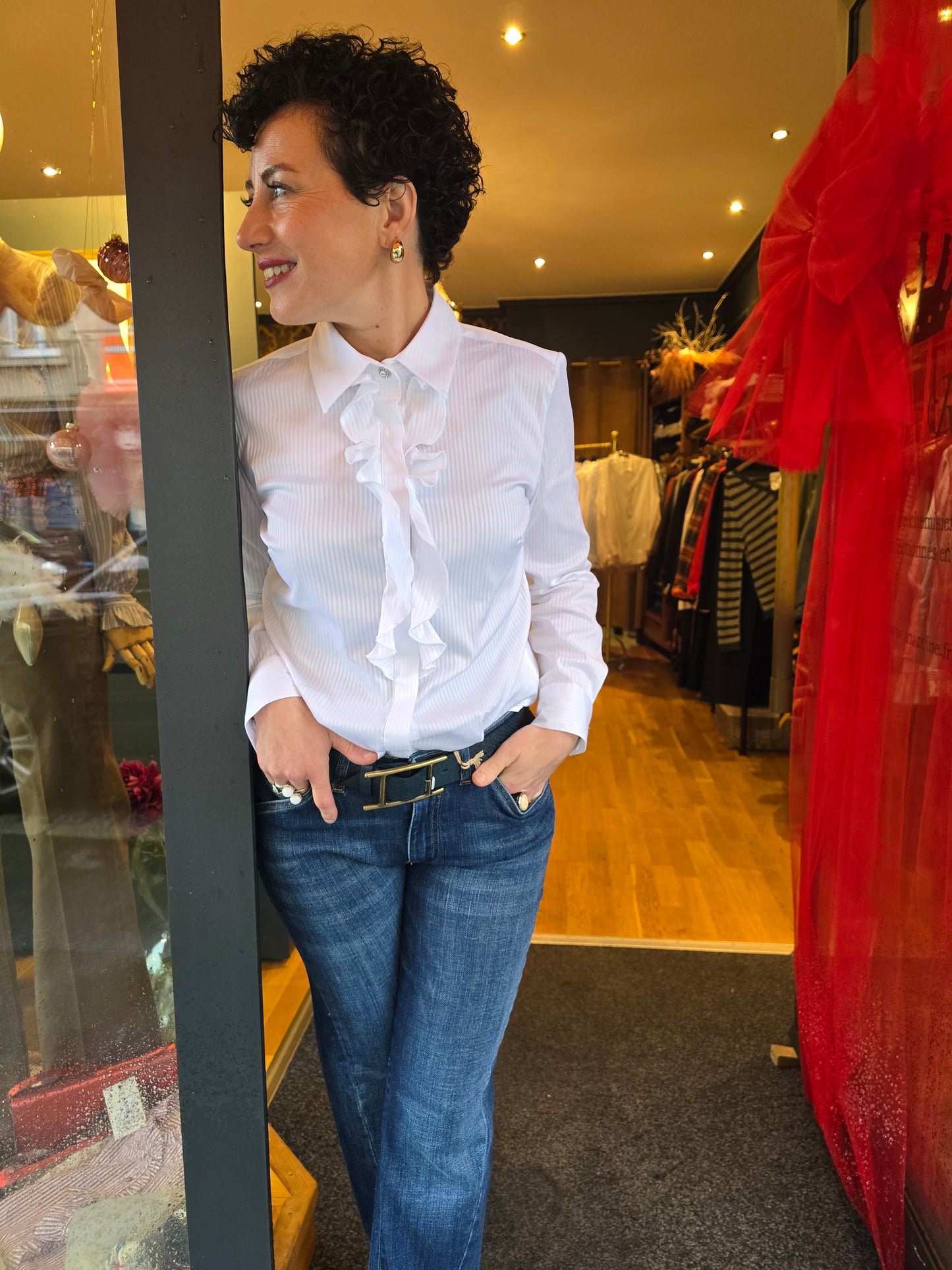 Chemisier Blanc PRUNE- MA REINE Collection