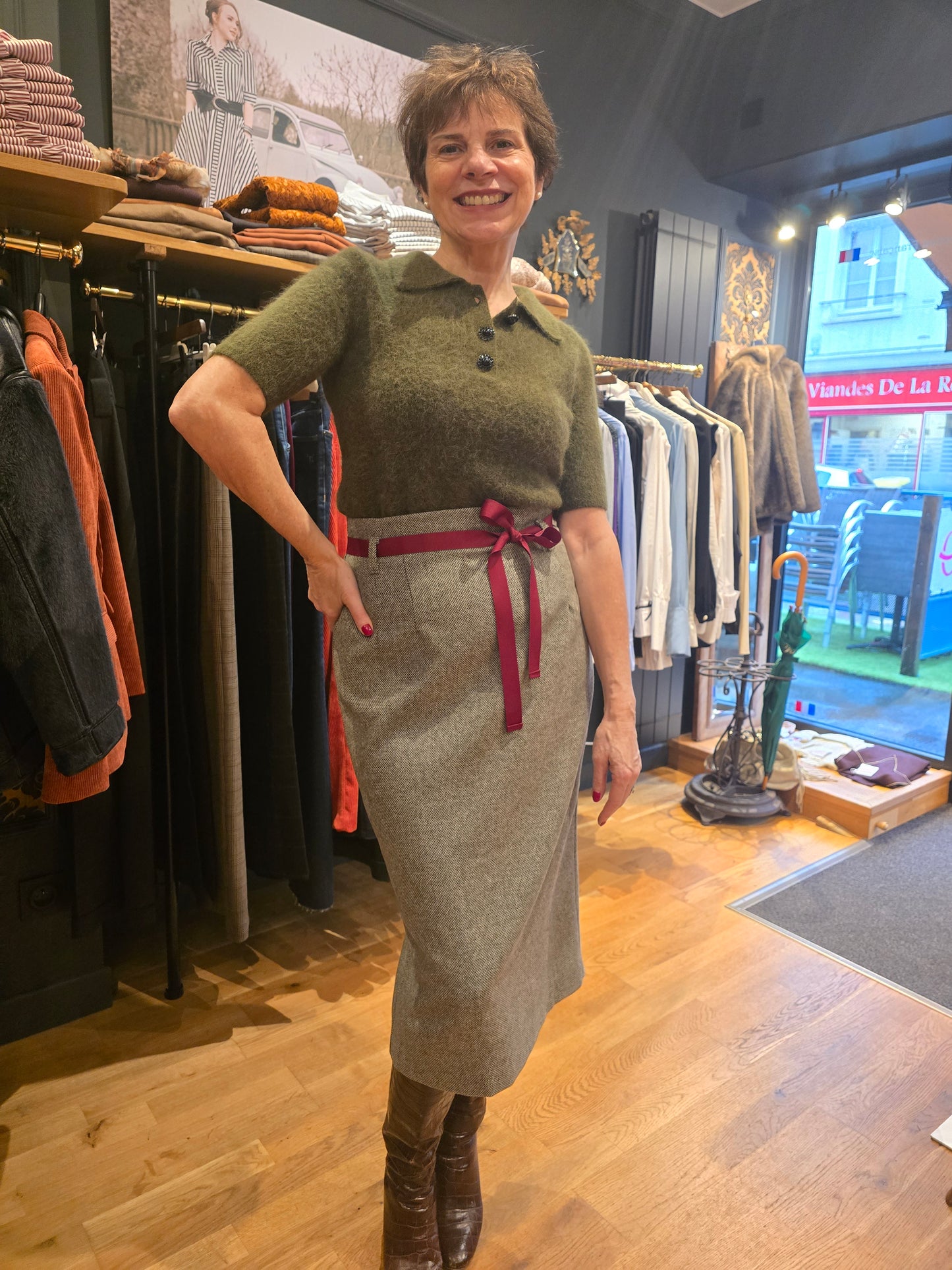 Jupe crayon verte  - Prêt-à-Porter