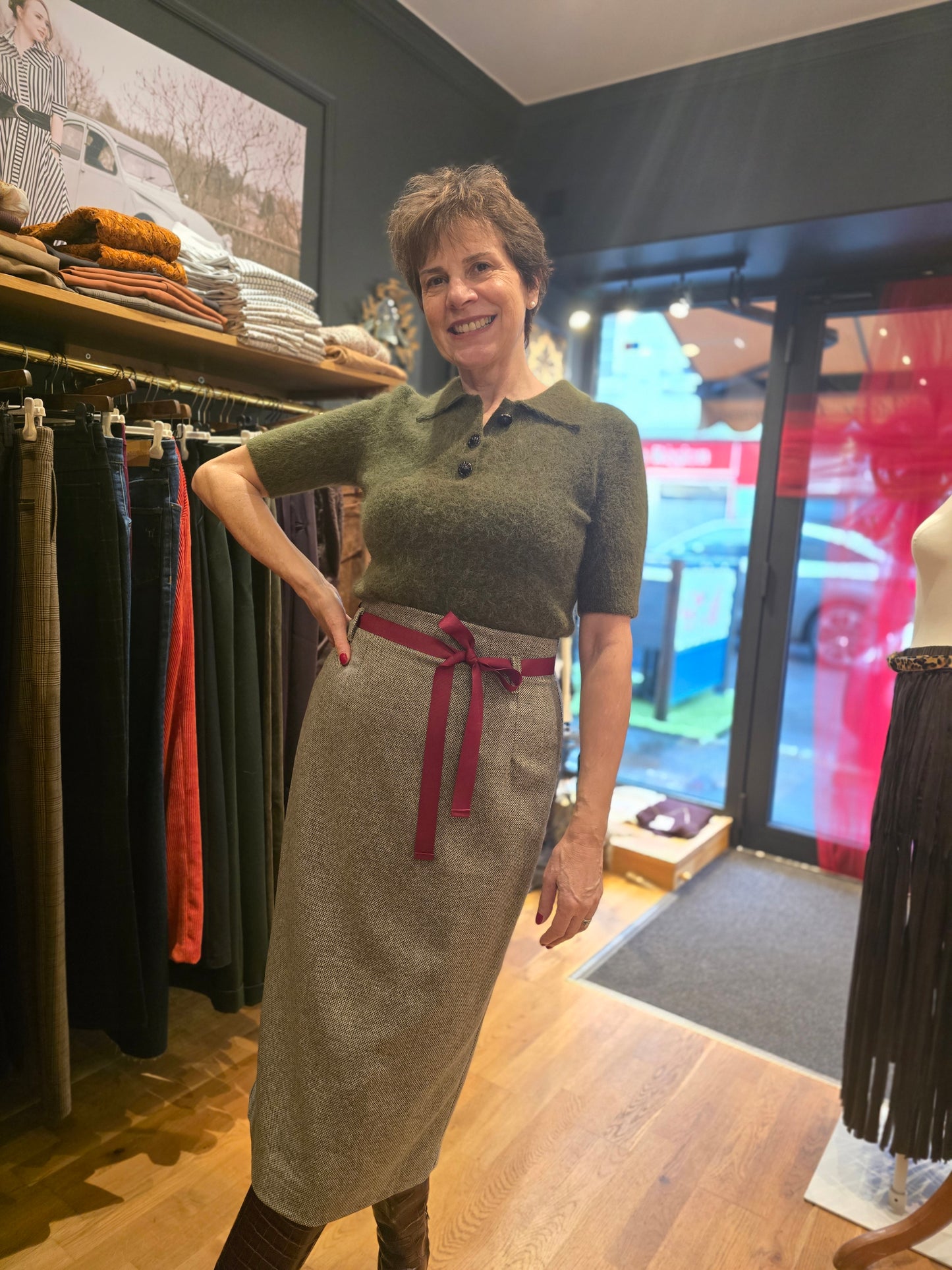 Jupe crayon verte  - Prêt-à-Porter