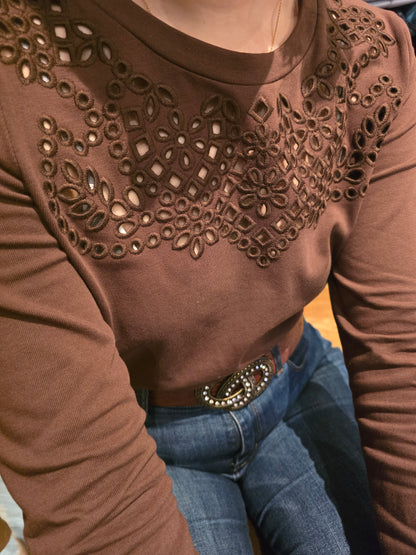 Débardeur BRODERIE Chocolat