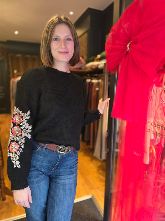 Pull PAILLETTE Noir - Prêt-à-Porter