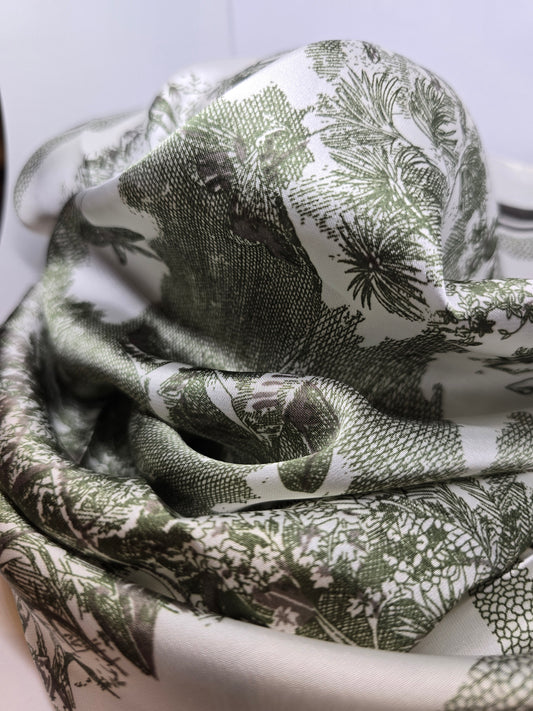 Foulard feuillage vert