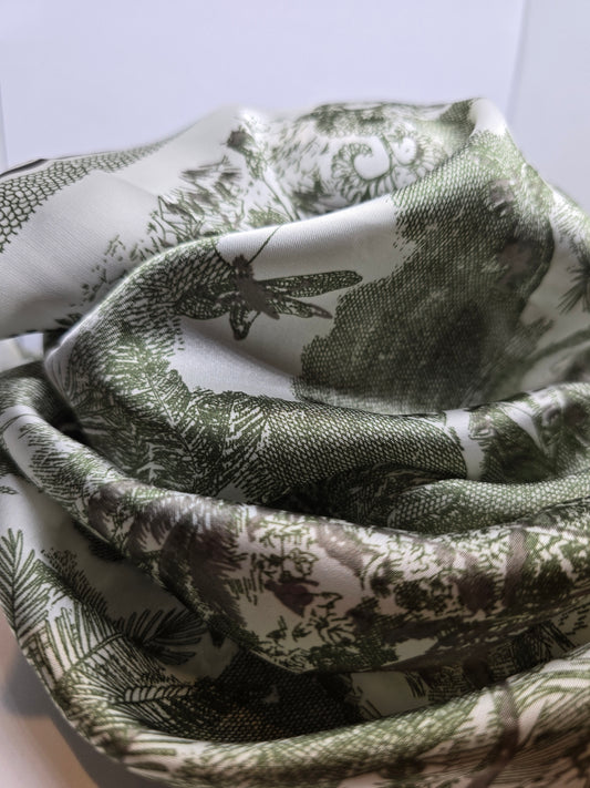 Foulard feuillage vert
