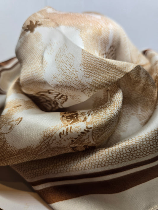 Foulard beige et marron
