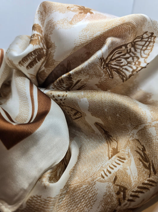 Foulard beige et marron