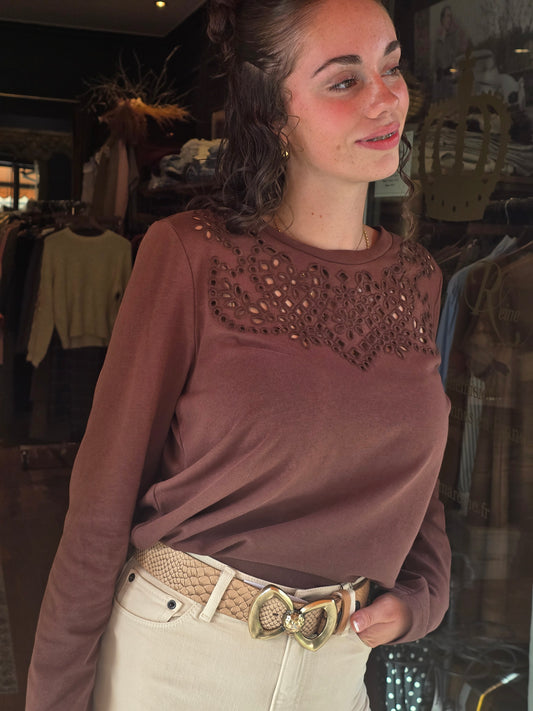 Débardeur BRODERIE Chocolat