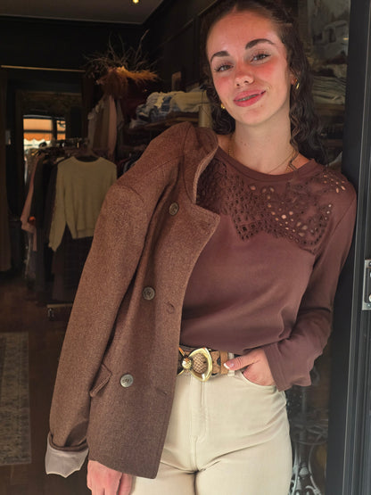 Débardeur BRODERIE Chocolat
