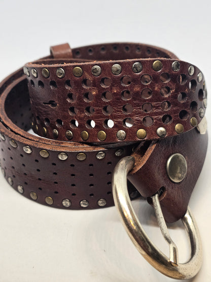 Ceinture marron à clous