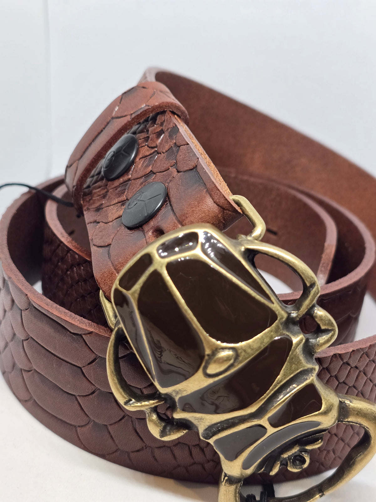 Ceinture marron croco