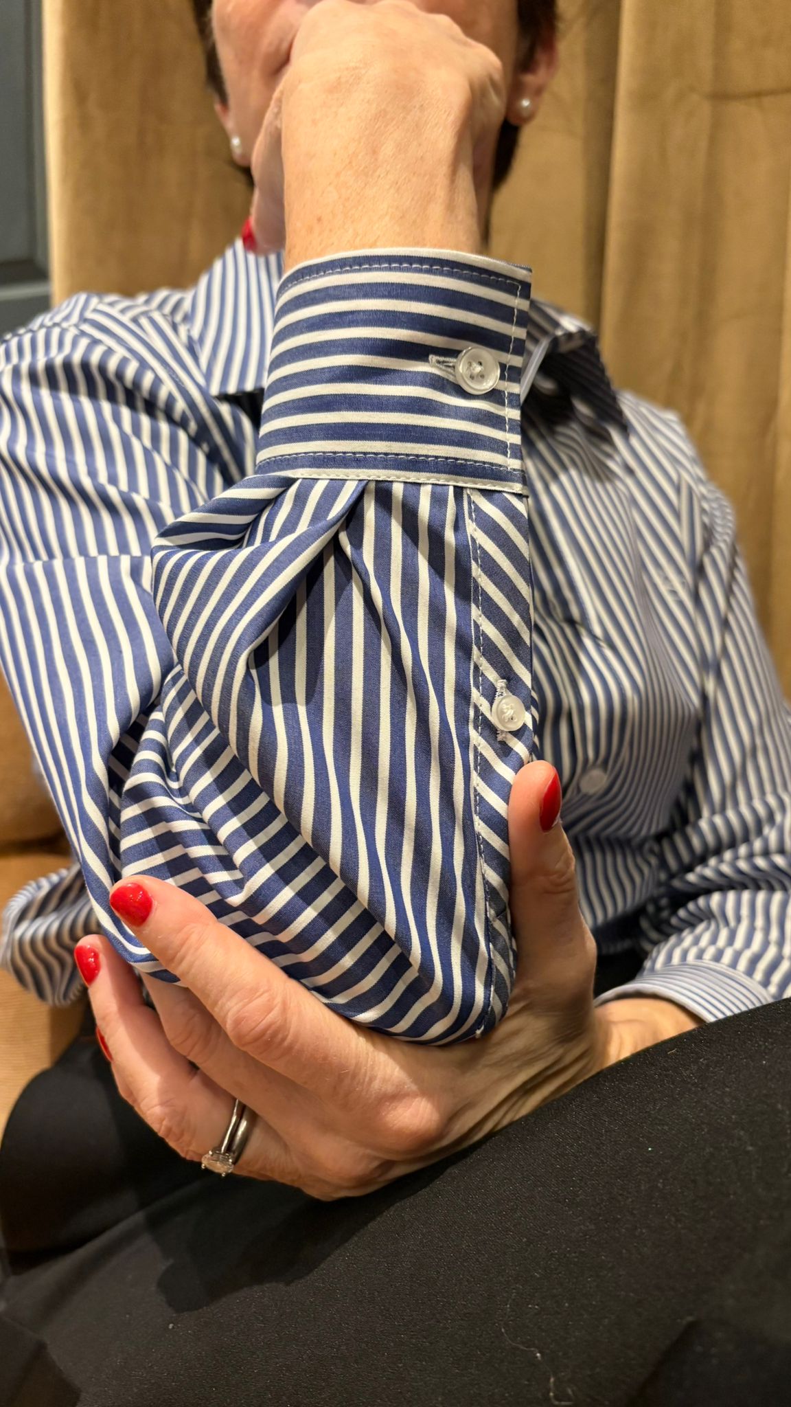 Chemise rayée bleu moyen NORMANDIE - MA REINE X Marie-Anne LECOEUR