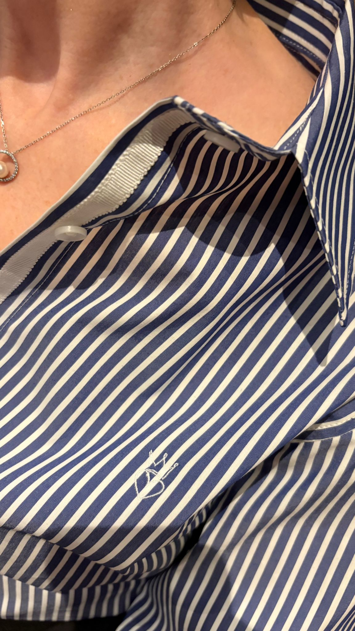 Chemise rayée bleu moyen NORMANDIE - MA REINE X Marie-Anne LECOEUR