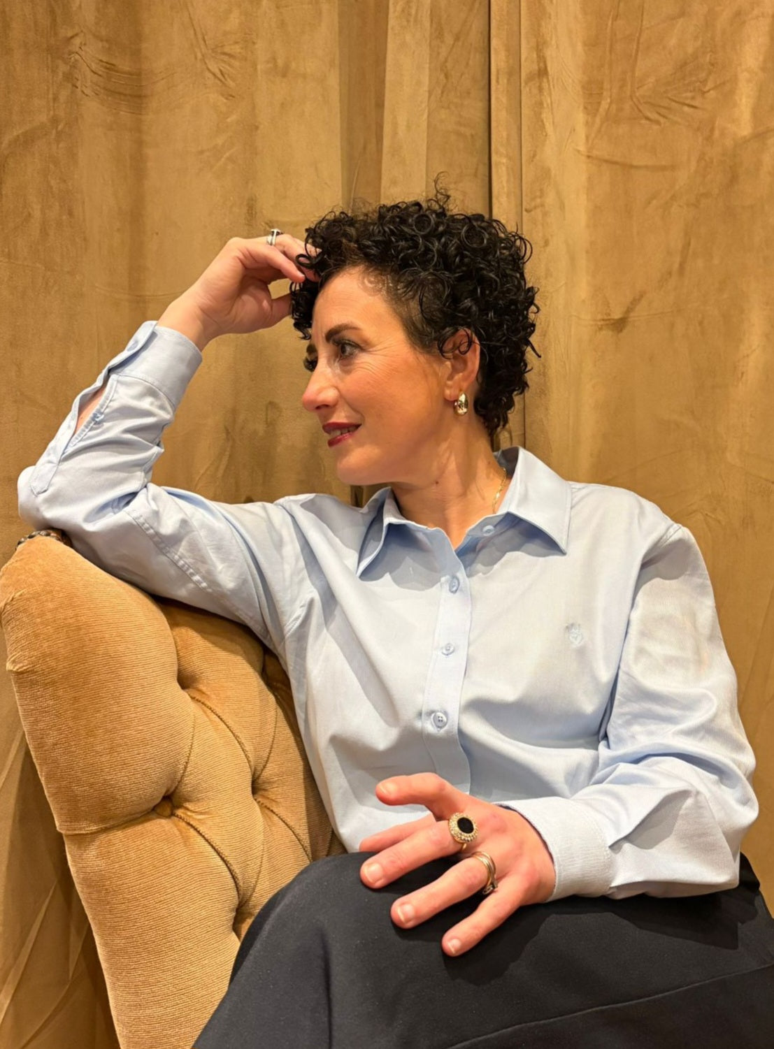 Chemise bleu ciel NORMANDIE - MA REINE X Marie-Anne LECOEUR