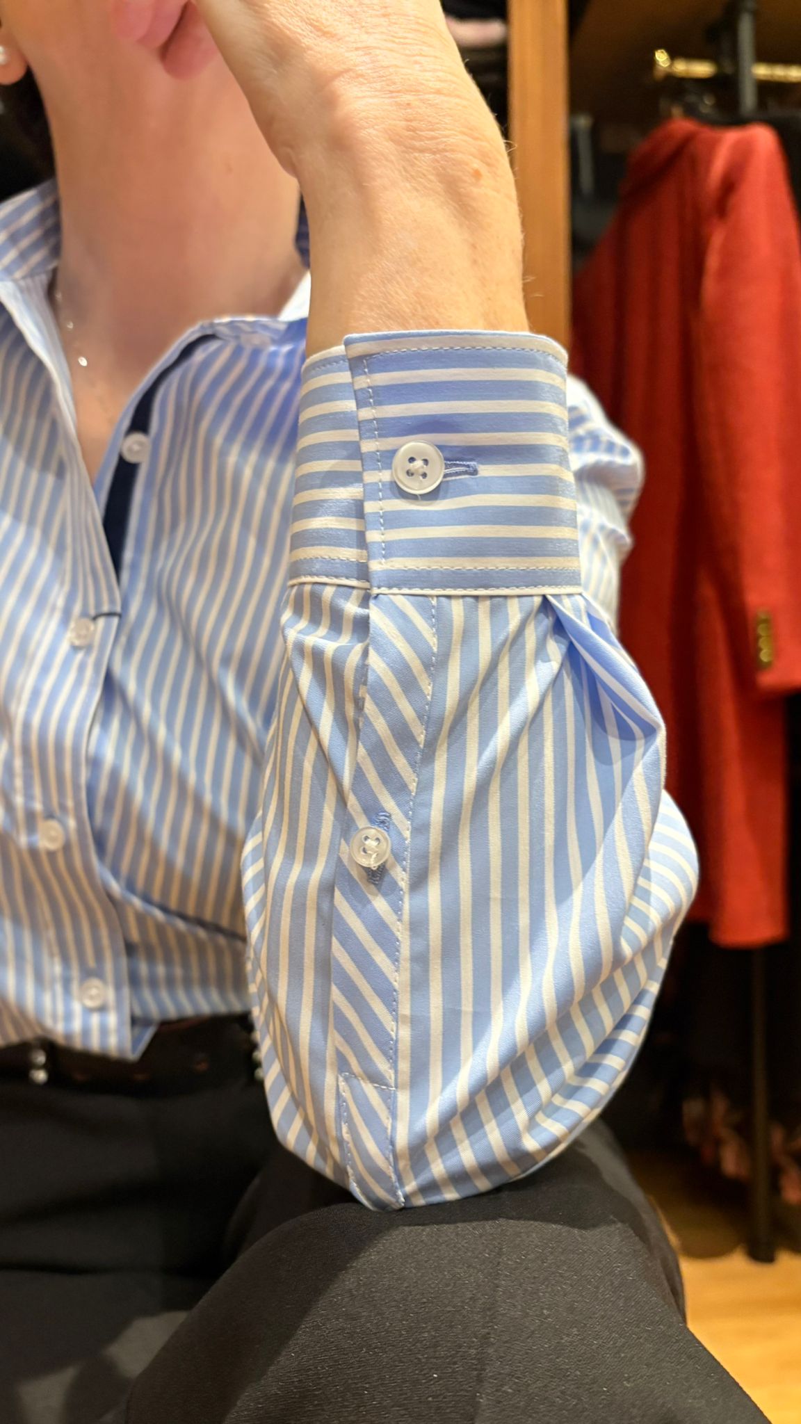 Chemise rayée bleu ciel NORMANDIE - MA REINE X Marie-Anne LECOEUR