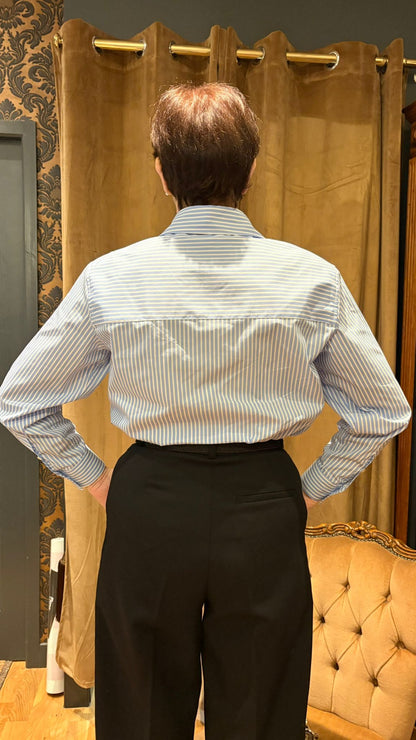 Chemise rayée bleu ciel NORMANDIE