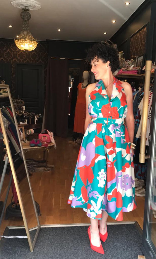 Robe fleurie dos nu- Prêt-à-Porter