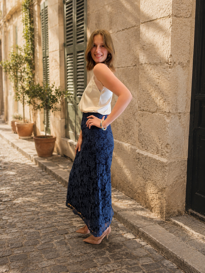 Jupe dentelle Bleue